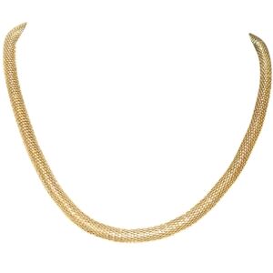 Unique gold-plated snake or mesh style chain necklace